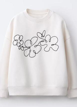 Свитшот, худи для девочки, флис, zara, 12/13 лет, 156 см