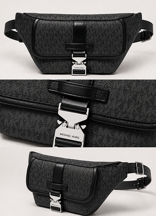 Michael kors hudson signature logo sling pack / мк мужская сумка черная | оригинал | one size