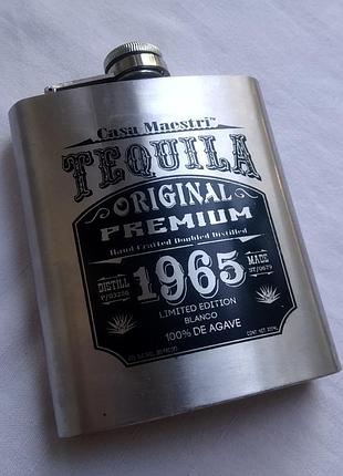Вінтажна фляга сталь для текіли tequila casa maestri.