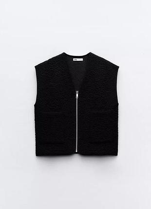 Жакардовий трикотажний жилет zara