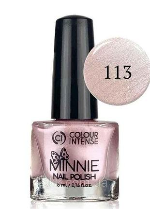 Лак для ногтей 5мл мini 113 перламутр розовый тм colour intense