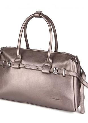 Сумка ділова жіноча коричнева david jones 7699 bronze gilded