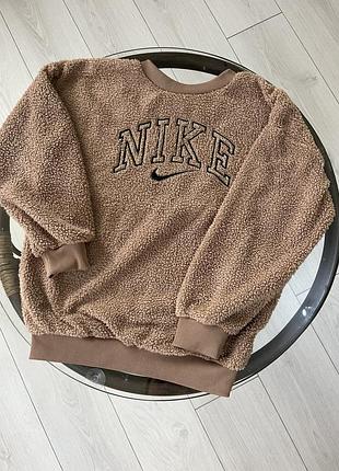 🤎 трендовий коричневий плюшевий світшот nike