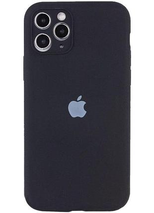 Чехол с защитой камеры silicone case full iphone 14 pro max black