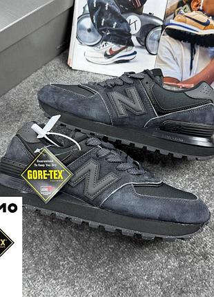 Термо кроссовки new balance 574 dark grey gore tex, термо