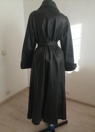 Женское черное натуральное кожаное пальто, xl
