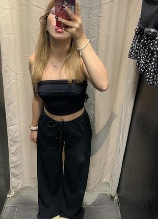 Топ бандо чорний bershka, розмір s