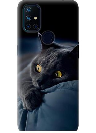 Чехол силиконовый на телефон oneplus nord n10 5g дымчатый кот "825u-3655-58250"