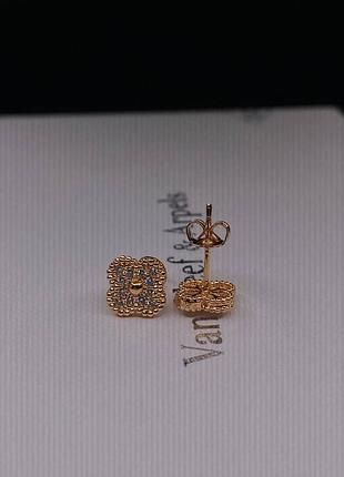 💎new💎брендовые серьги mini van cleef, vca , клевер 🍀 с логотипом
