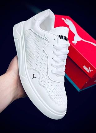 Чоловічі білі кросівки puma 40–45 | кеди пума | класичні кросівки кроссовки пума мужские на осень