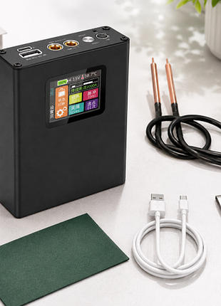 Міні апарат точкового зварювання docreate 30 gear / зварювальний апарат з lcd-дисплеєм 5000 mah 6-800 а
