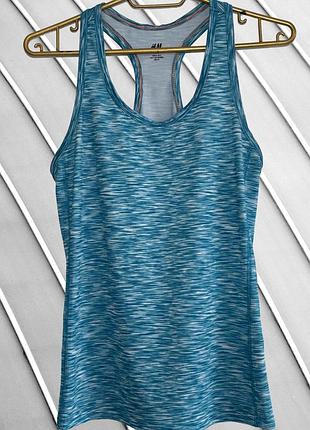 Женская голубая спортивная майка h&amp;m sport s 36 44 эйчендем эчэндем майка без рукавов голубая топ для фитнеса бега 44