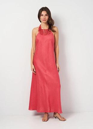 Платье макси zara лён