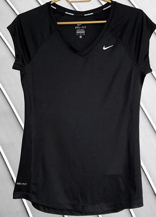Жіноча чорна спортивна футболка nike s m 36 38 44 46 найк футболка з рефлективом світловідбиваюча найк оригінал 46