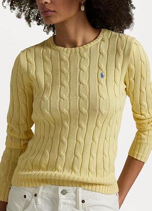 Polo ralph lauren коттоновый свитер, косы