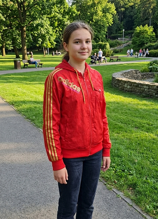 Кофта спортивная олимпийка с капюшоном adidas