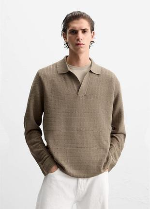 Свитшот лонгслив zara с воротничком свитер кофта джемпер