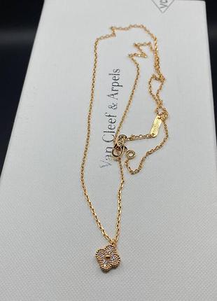 💎new💎брендовая подвеска van cleef mini, vca , клевер 🍀 с логотипом