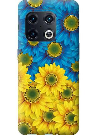 Чехол силиконовый патриотический на телефон oneplus 10 pro жёлто-голубые цветы "1048u-2588-58250"