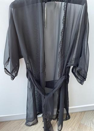 Agent provocateur — розкішний чорний пеньюар-накидка з мереживом 🖤