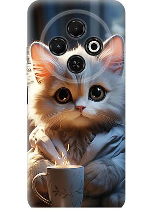 Чехол силиконовый на телефон tecno spark 30c white cat "5646u-3821-58250"