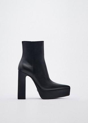Шкіряні ботільони zara 38р-р
