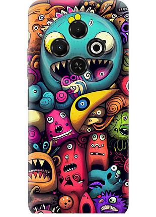 Чехол силиконовый на телефон tecno spark 30c cмешные монстры "5549u-3821-58250"