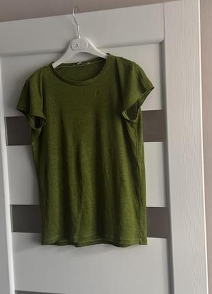 Льняна футболка max mara льон