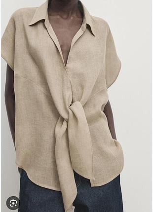 Блуза льон massimo dutti