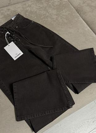 Джинси pull&bear low-rise corsair jeans, стрейч джинси, кльош джинси, коричневі джинси, шоколадні джинси, пул бір джинси жіночі, стильні джинси