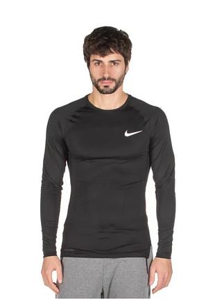 Чоловіча чорна спортивна кофта від nike pro розмір s реглан рашгард
