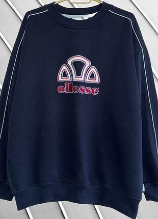 Чоловічий темно-синій світшот ellesse l 50 еллес еллессе вінтажний світшот темно-синій з логотипом кофта еллесс оригінал 50