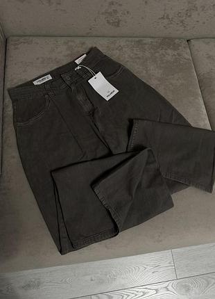 Джинси pull&bear wide-leg with darts, джинси палаццо, сірі джинси, широкі джинси, пул бір джинси, стильні джинси, трендові джинси беггі баггі baggy