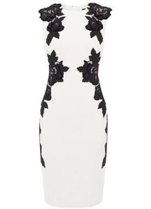 Karen millen невероятно женственное платье с аппликацией и ришелье р.14