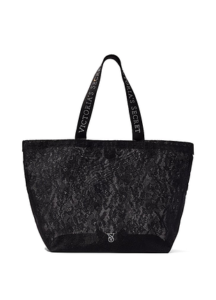 Сумка victoria's secret тоут шопер пляжная кружево лого стразы lace tote bag