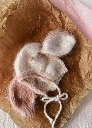 🐰 в’язана шапочка-чепчик «зайчик» з вушками