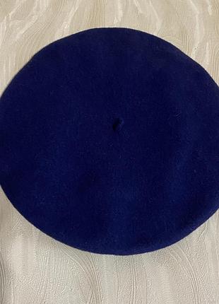 Шерстяний теплий фетровий синій берет kangol" , р.55-56