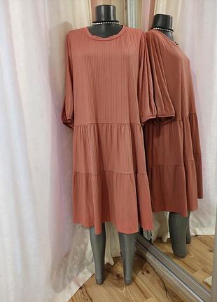 Ярусне з об'ємними рукавами плаття 👗 великого розміру