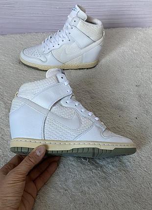 Кроссовки nike dunk sky essential кожаные на танкетке 37 р 23см оригинал