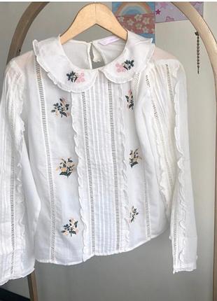 Zara вышиваемая блуза р.. s-m
