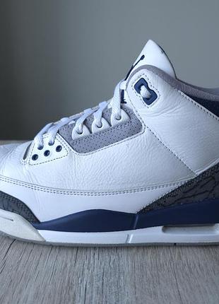 Кросівки nike air jordan 3 retro white midnight navy cement
