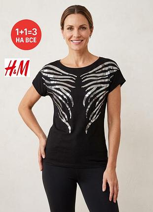 Футболка пайетки h&m ✅1+1=3
