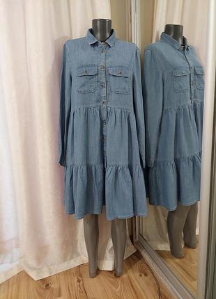 Джинсове з кишенями плаття 👗 сорочка