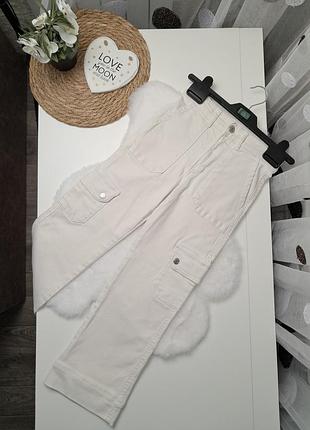 Прямые белые джинсы с боковыми карманами от zara 8-9 лет (134)