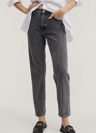 Джинси мом ankle jeans mango 32 жіночі сірі денім оригінал манго