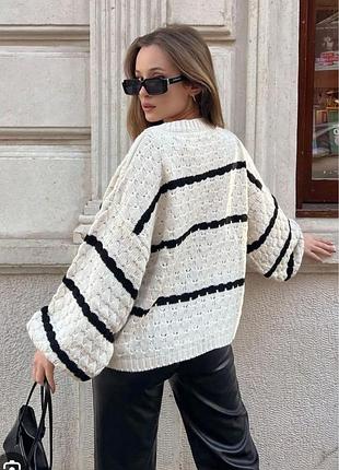 Bianco lucci  кофта оверсайз в смужку m-l