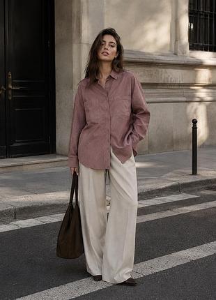 Вельветова сорочка пудрового кольору zara , розмір s