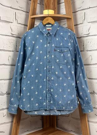 Джинсова рубашка levis синя розмір м