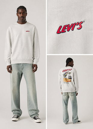 Levi’s relaxed graphic crewneck sweatshirt / левіс чоловічий світшот з принтом оригінал m l xl
