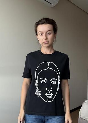 Черная футболка с вышивкой zara